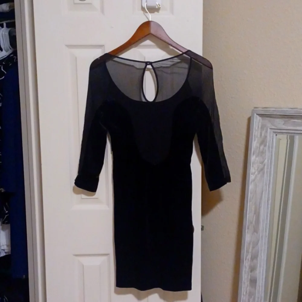 Bardot Velvet & Mesh Dress - Picture 2 of 10